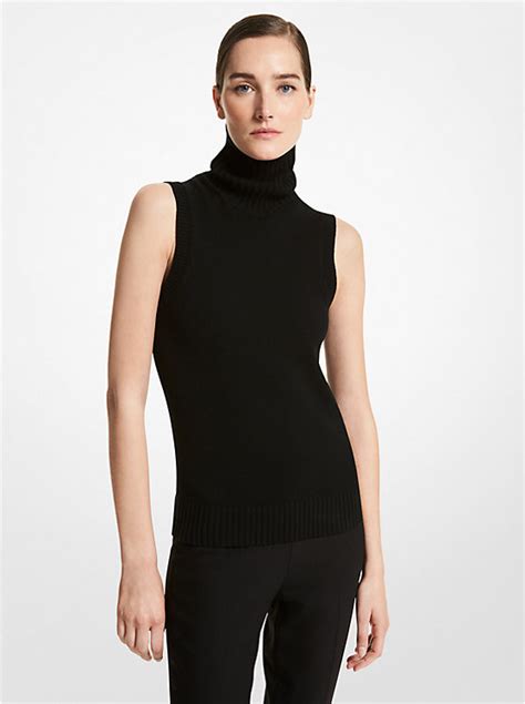 rn 111818 sweater turtleneck michael kors sleeveless|Designer Ready.